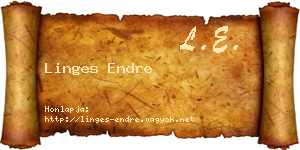 Linges Endre névjegykártya